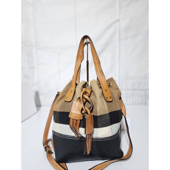 Authentic Burberry House Check Heston Bucket Bag Brown/Beige - Picture 1 of 10